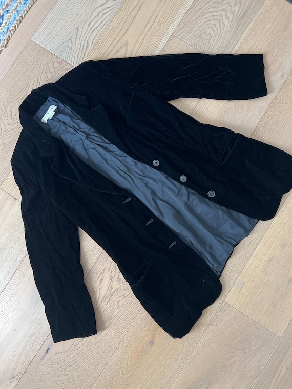 1990s Banana Republic velvet black blazer - image 4