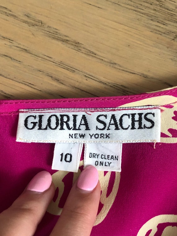 Gloria Sachs New York hot pink/fuchsia heart prin… - image 8