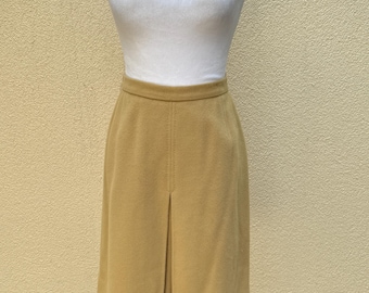Saks Fifth Avenue camel hair skirt in a light caramel brown color