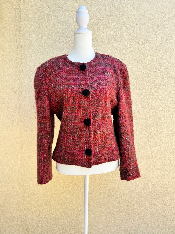 Ann Taylor Wool Blend Cropped Tweed Blazer - image 1