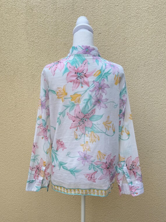 Averardo Bessi floral button down light cotton bl… - image 2