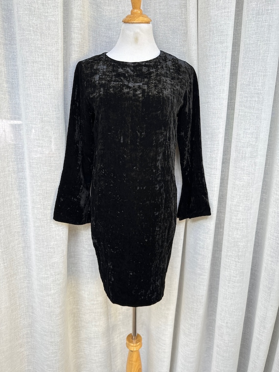 Andrea Jovine Petite Crushed Velvet Little Black D