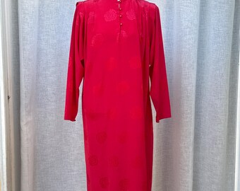 Tanner Shift Floral Brocade Red Dress