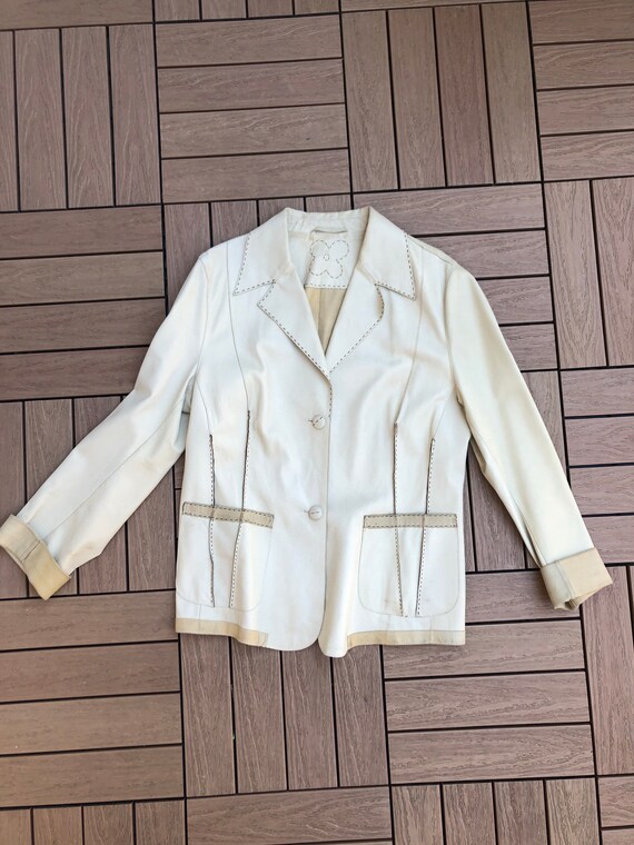 1990 Cristiano Di Thiene Soft off white Leather Jacket - Gem