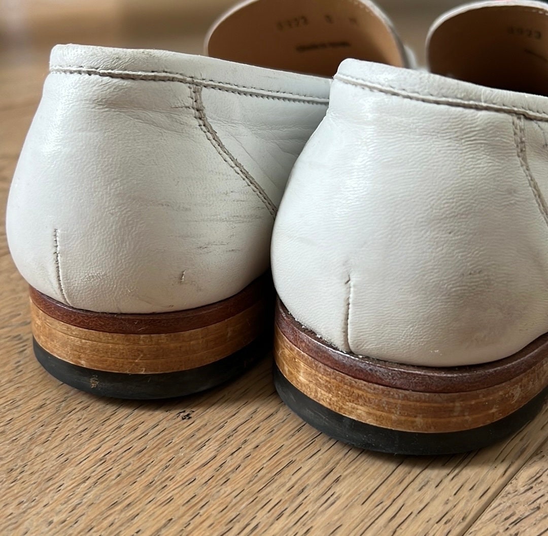 Maus & Hoffman White Leather Loafers Sz. 8 - Etsy display picture 1