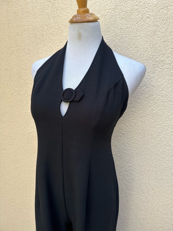 1990’s Cue Design Black Halter Jumpsuit - image 2