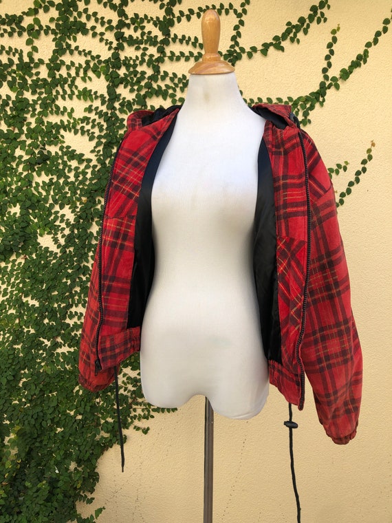 1990 Red Tartan Plaid Suede Leather by Wilsons Ho… - image 4