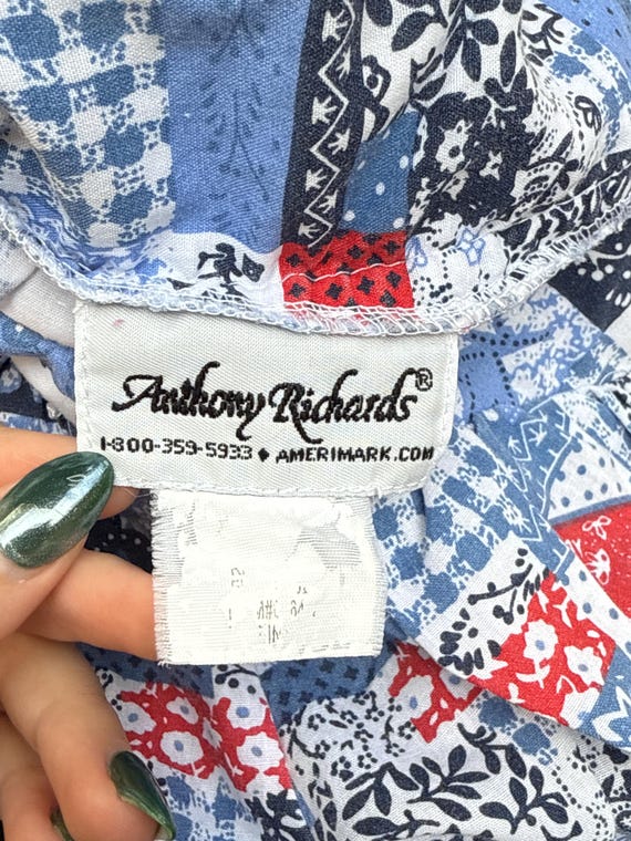 Anthony Richards patchwork  multipattern red, whi… - image 7