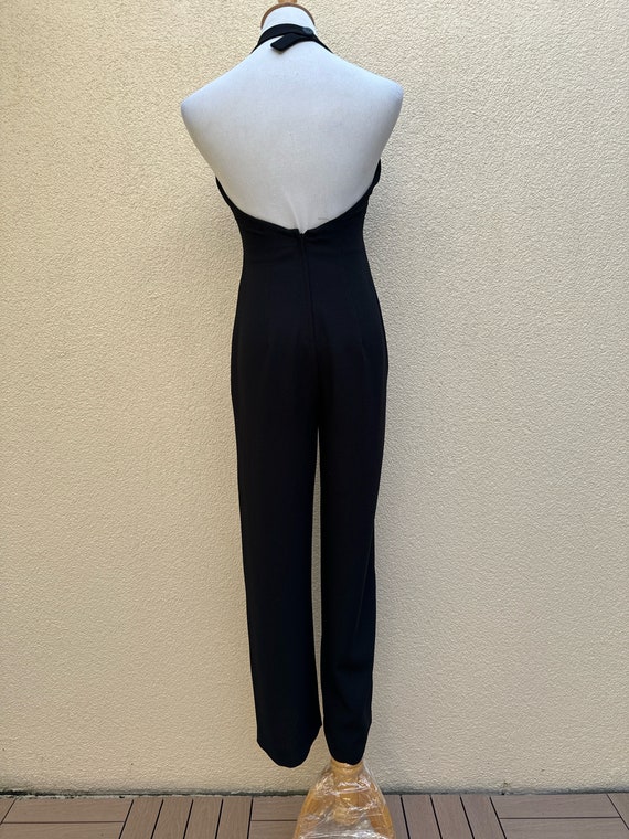 1990’s Cue Design Black Halter Jumpsuit - image 4