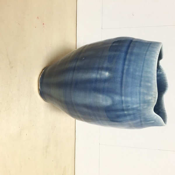 Rick Urban Pottery Vase in Blue colors 9''