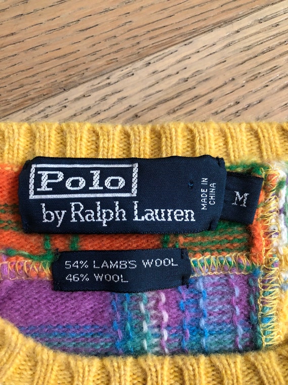 Vintage Colorful POLO Ralph Lauren Hand Knitted W… - image 9