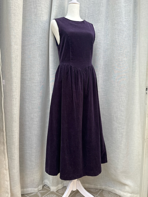 1980’s Laura Ashley Corduroy Purple Sleeveless Pin