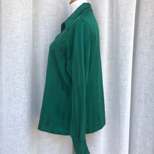 Vintage Dearborn Emerald Green Long Sleeve Blouse image 3