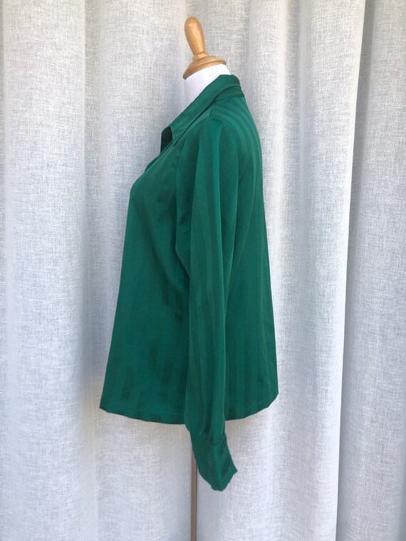 Vintage Dearborn Emerald Green Long Sleeve Blouse - image 3