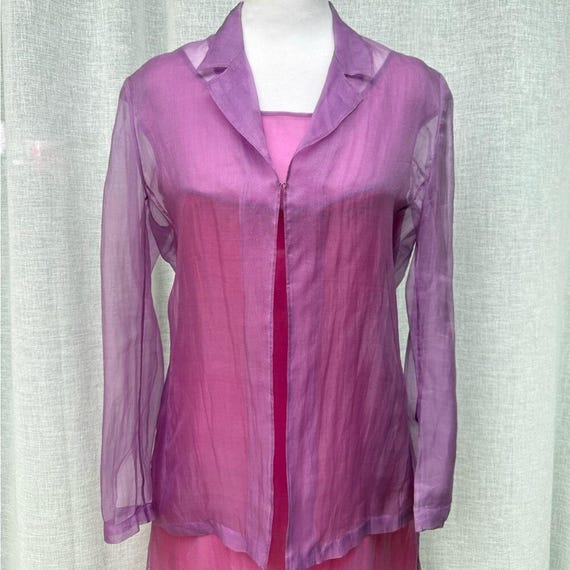 Nora Noh purple pink silk organza mini dress cove… - image 9
