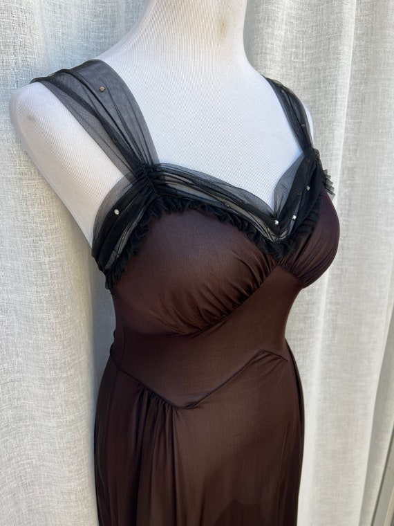 Vintage Munsingwear sexy black and dark brown Nyl… - image 3