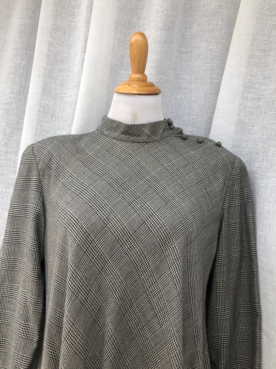 Vintage Le Crillon Gray and Black plaid/houndstoo… - image 6