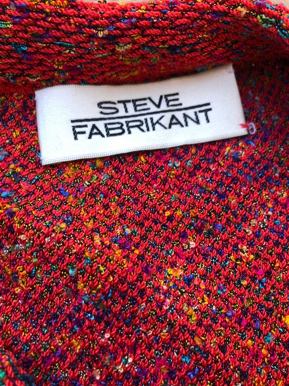 Steve Fabrikant red melange knitted mini skirt - image 7