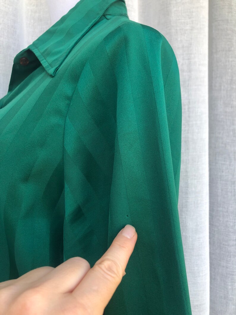 Vintage Dearborn Emerald Green Long Sleeve Blouse image 4