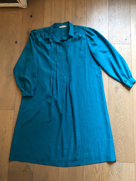 Vintage Schrader Sport Turquoise long sleeve shir… - image 6