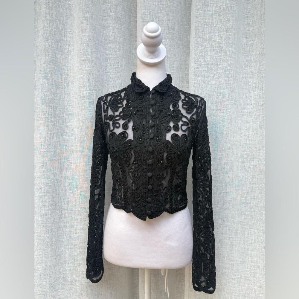 トップス vintage sheer cache-coeur blouse 71vR+0beqxL._UY1000_.jpg
