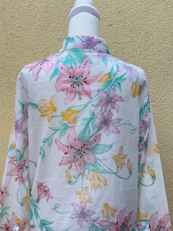 Averardo Bessi floral button down light cotton bl… - image 5