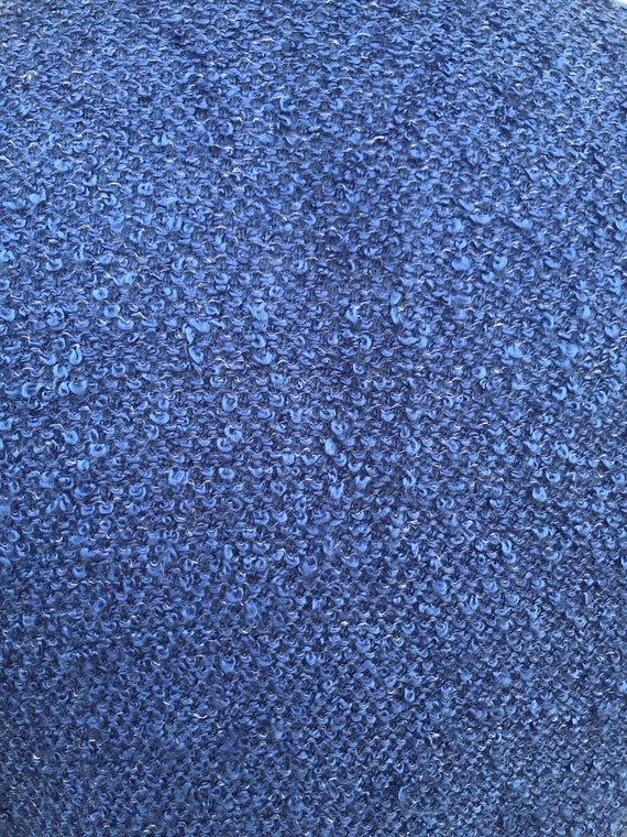 1952 Bright Blue Polyester Boucle Knitted Stretch… - image 6