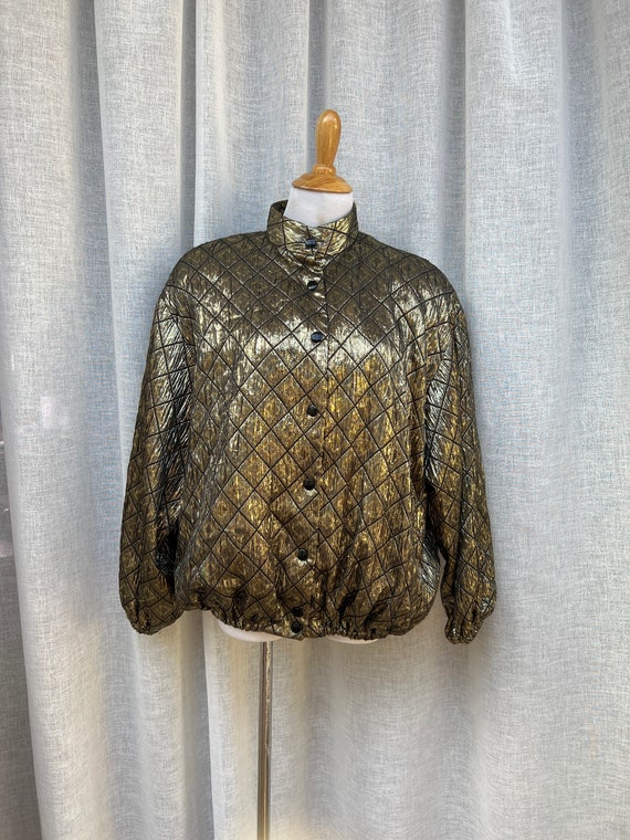 Martha 1980’s metallic gold and black matelasse di