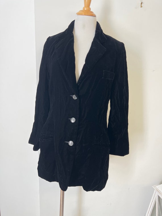 1990s Banana Republic velvet black blazer