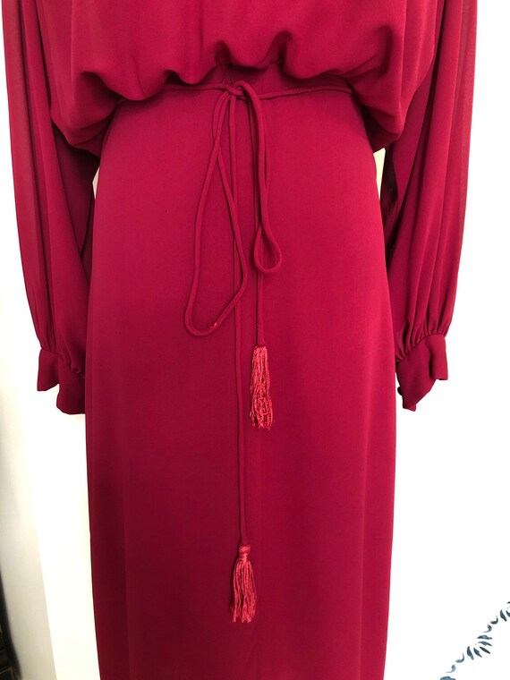 Mignon raspberry color midi long sleeve dress - image 4