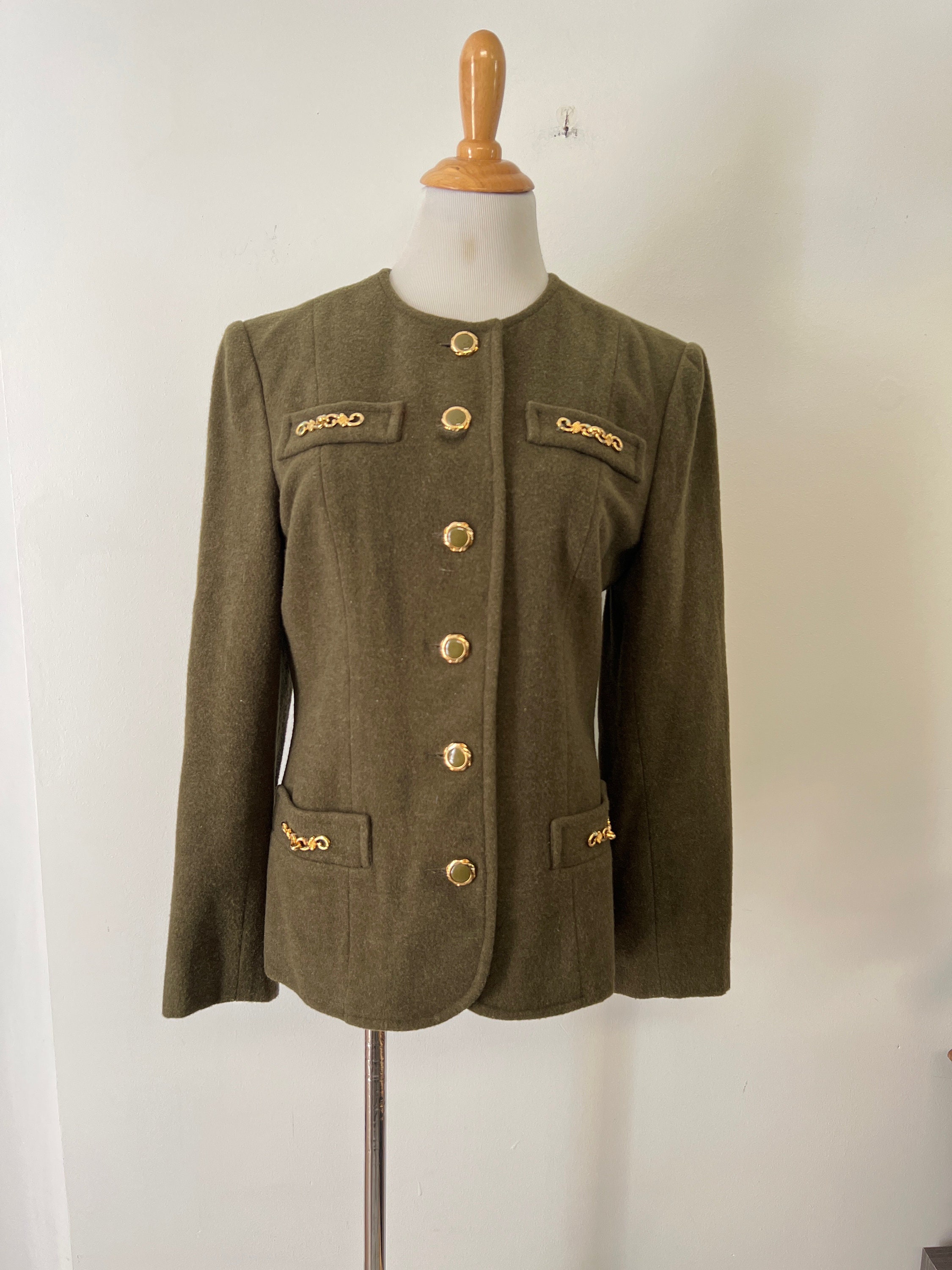 ジャケット Golden  Light green single-breasted jacket in wool Golden Goose Light Green Single-breasted Jacket In Wool
