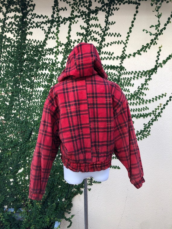 1990 Red Tartan Plaid Suede Leather by Wilsons Ho… - image 2