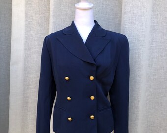 Byblos navy blue double-breasted nautical style blazer jacket