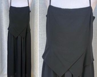MANI by Giorgio Armani black midi spaghetti straps cocktail dress