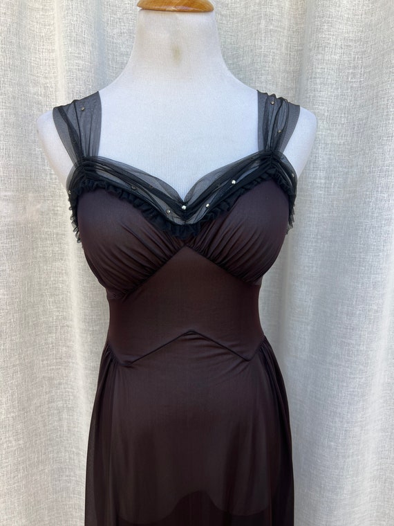 Vintage Munsingwear sexy black and dark brown Nyl… - image 2