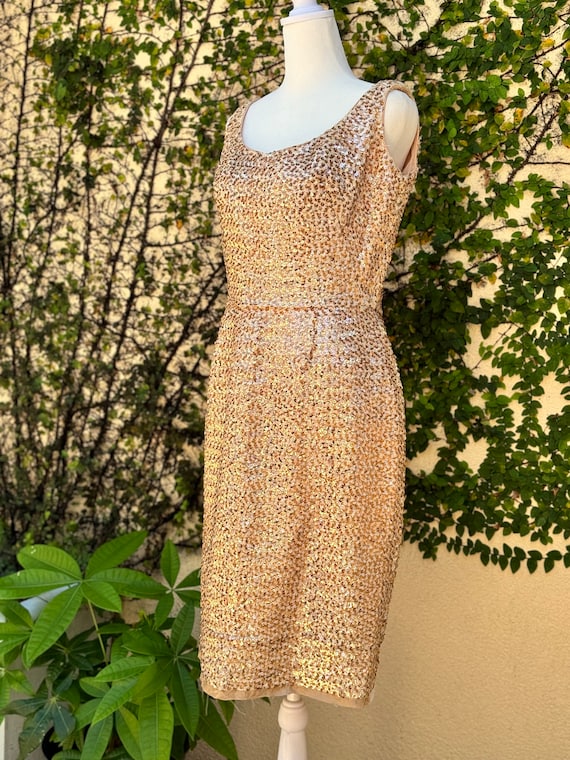 1990’s Gold Sequin Cocktail Dress