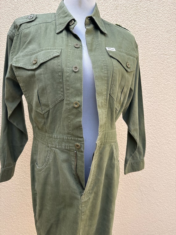 NOK NOK Millitary Style Olive Green Dress - image 6