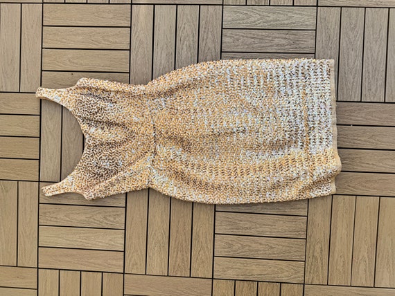 1990’s Gold Sequin Cocktail Dress - image 6