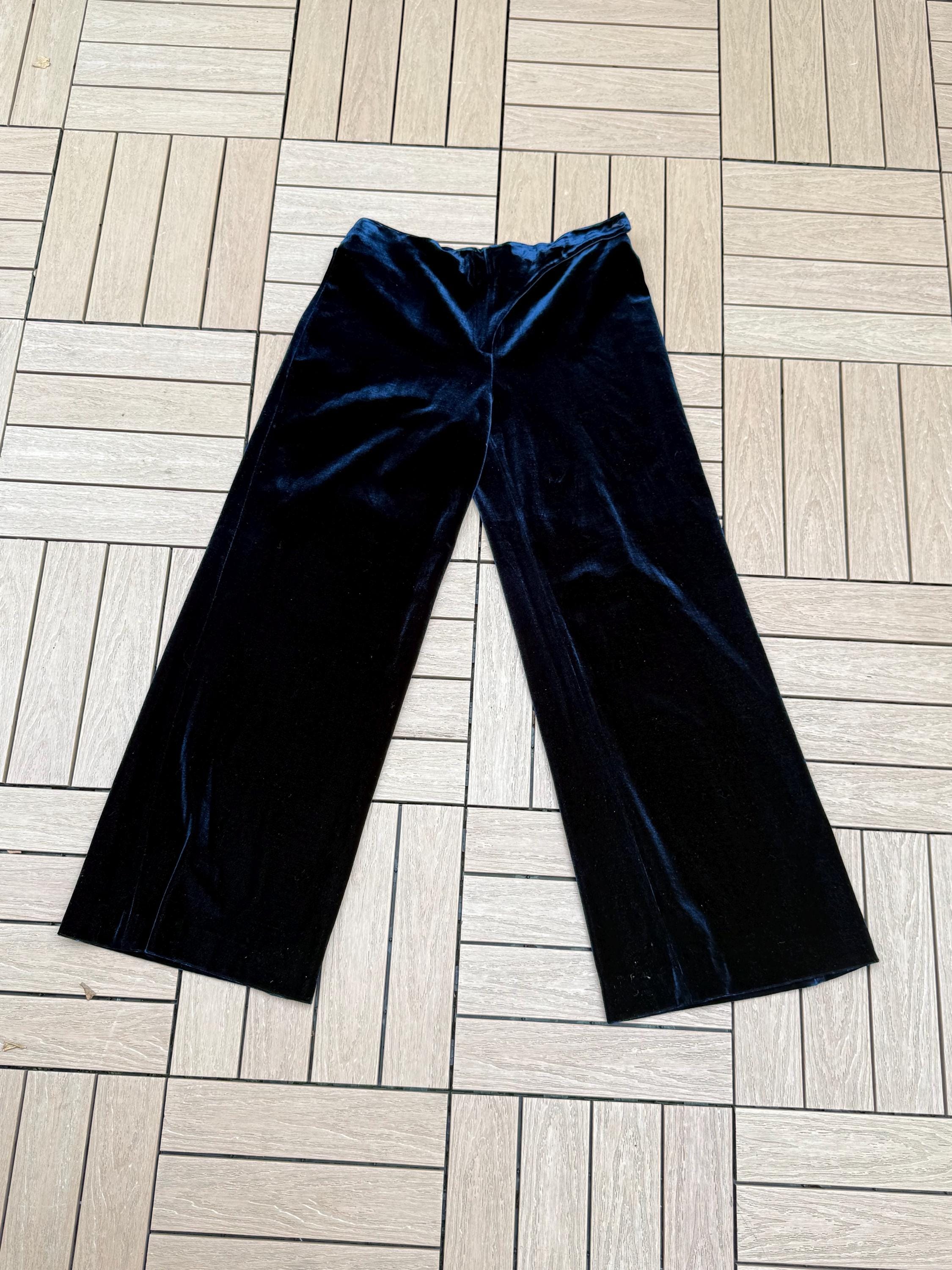 パンツ GIORGIO ARMANI WIDE-LEG TROUSERS IN VELVET Giorgio Armani Wide Leg Blue Velvet Pants - Etsy