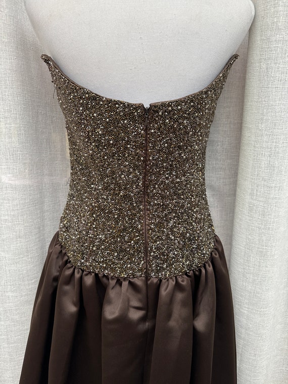 1980's chocolate brown Bob Mackie boutique strapl… - image 4