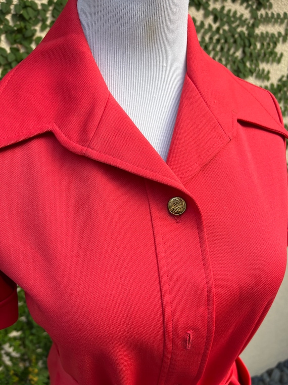 1960’s crimplene  short sleeve single breasted bl… - image 2