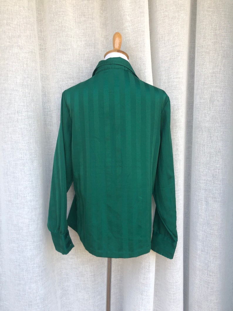 Vintage Dearborn Emerald Green Long Sleeve Blouse image 6