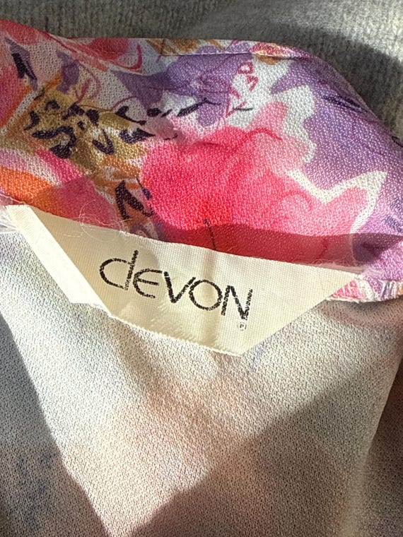 1970 Devon multicolor floral button down collared… - image 7