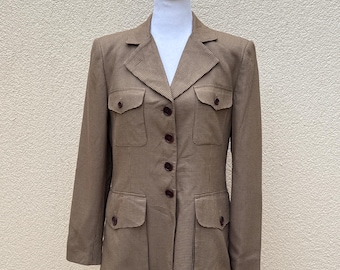 1990 Lauren Ralph Lauren brown Hounds tooth single breasted  blazer