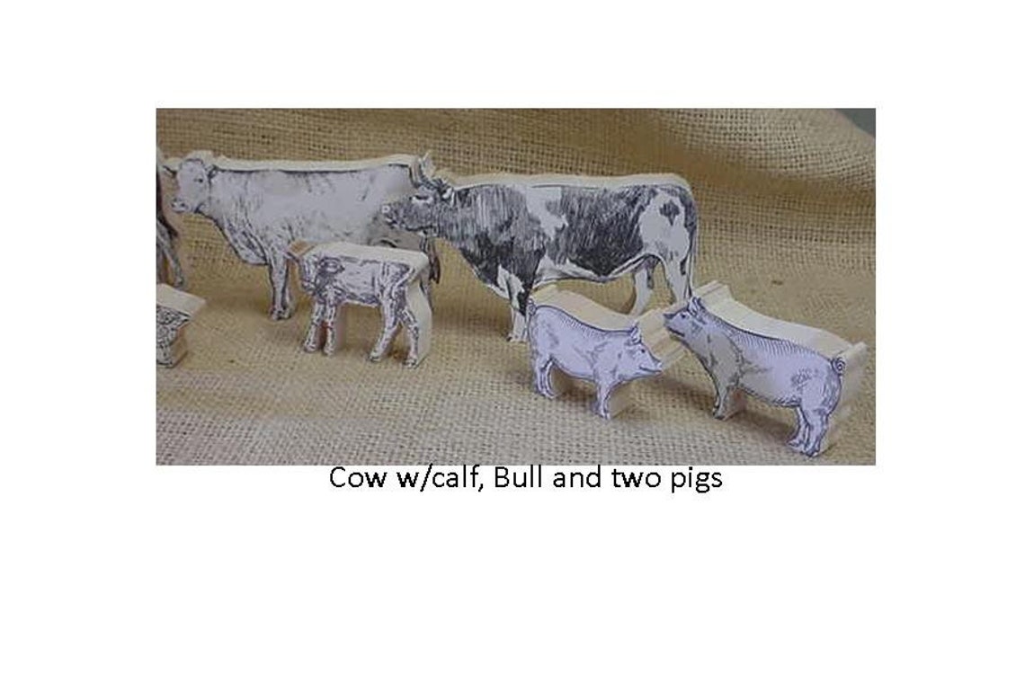 Farm animals wood cutouts Etsy