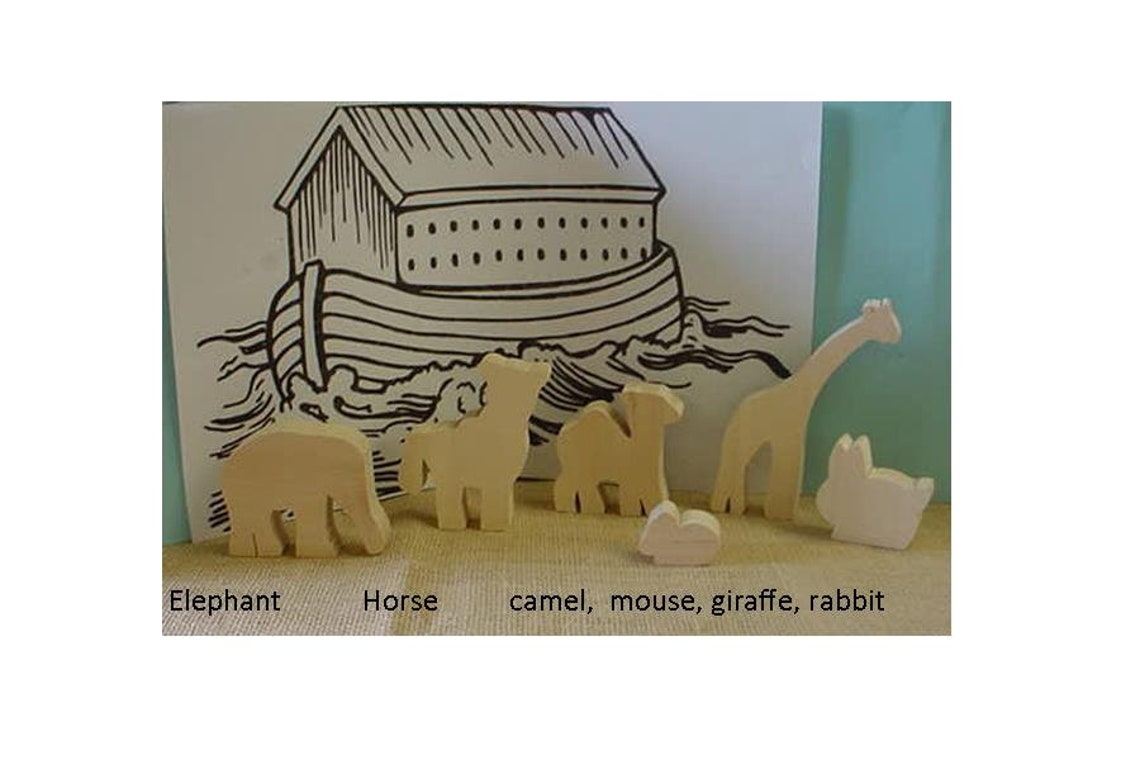 Animals on Noah's Ark include 17 different wood cutout Etsy