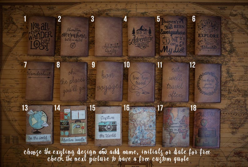 Passport cover Quote Leather passport cover Passport Etsy