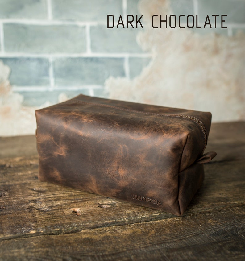 Italian Leather Dopp Kit Personalized Toiletry Bag Etsy UK