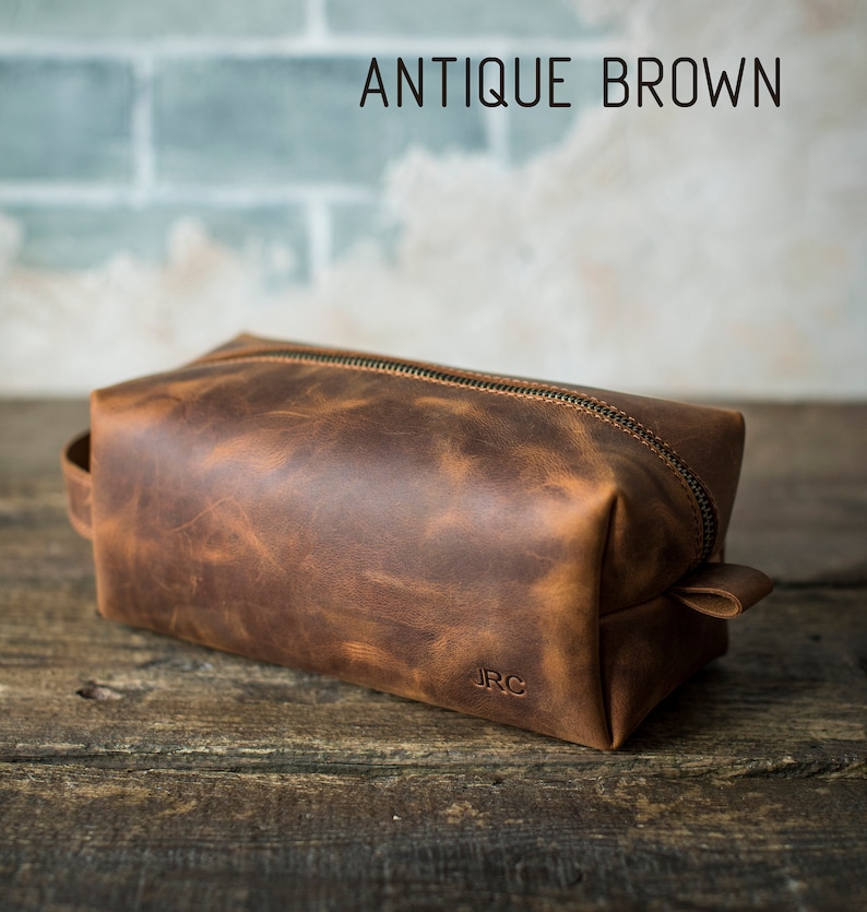 Italian Leather Dopp Kit Personalized Toiletry Bag Etsy UK