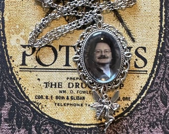 Froud Author Silver Framed Portrait Necklace with Charm